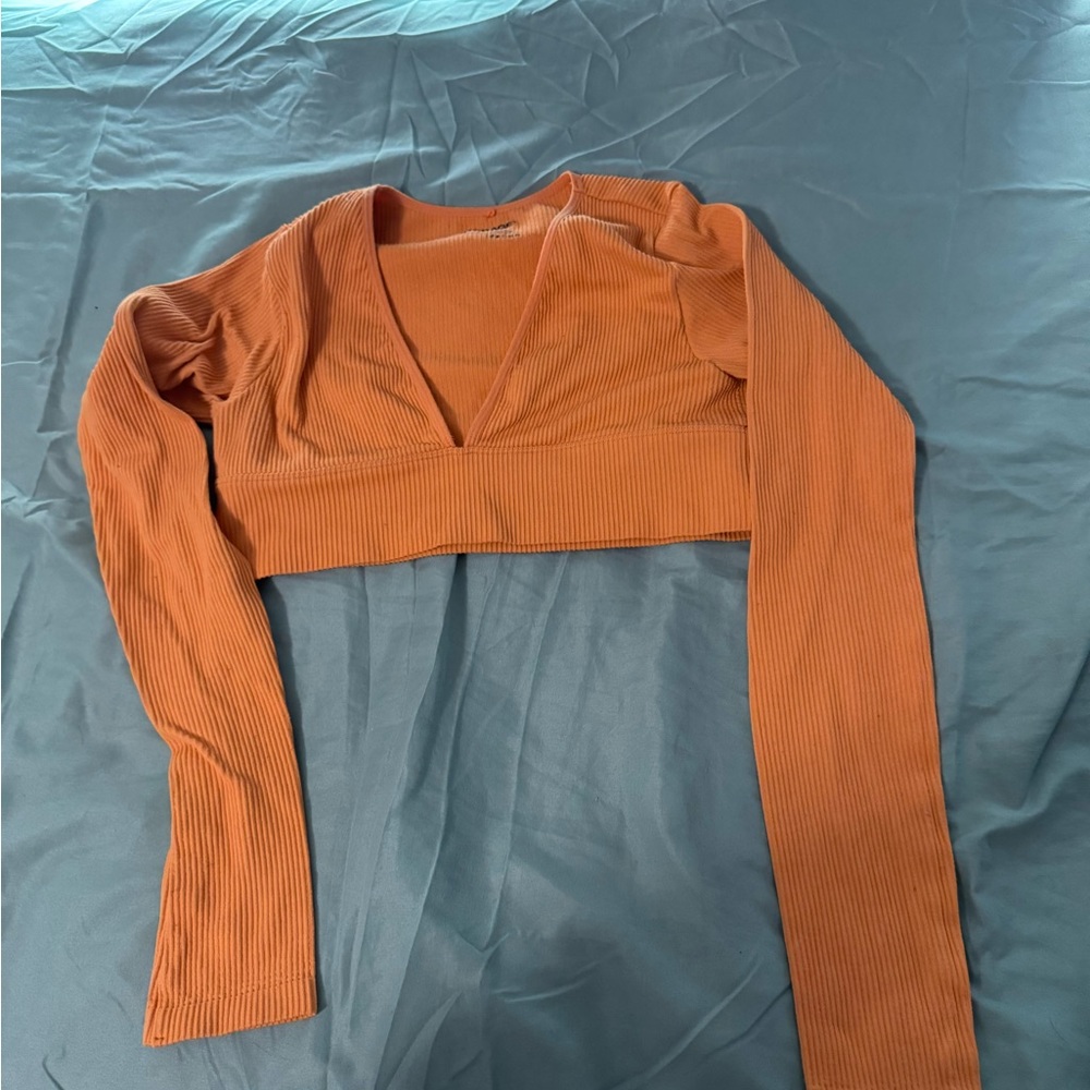 Garage Orange Ribbed Long Sleeve Bodysuit
